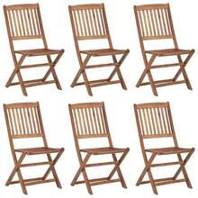 Klappbare Gartenstühle 6 Stk. mit Kissen Massivholz Akazie-XY393719