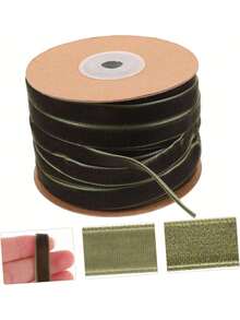 Baluue 1 Rollo de terciopelo para coronas multifunción listones navideños listones para moños decorar decoración de envolver conveniente de Green - 1 - Ver 3