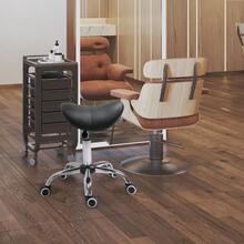 Sattelhocker Arbeitshocker Drehstuhl Drehhocker Rollhocker Kosmetikhocker gepolstert höhenverstellbar (Schwarz)-XY465656