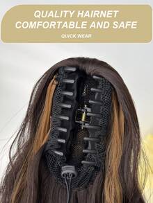 Wellenförmige Pferdeschwanz-Haarverlängerung aus hitzebeständiger synthetischer Faser, 26 Inch lang, braune Farbe, Krallen-Pferdeschwanzverlängerung für Mädchen und Frauen zur täglichen Verwendung