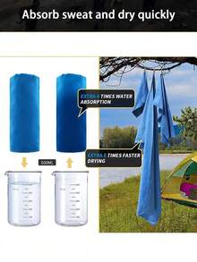 Double-Sided Fleece Quick-Dry Towel, Ultra-Fine Fiber Sports & Fitness Towel, Portable Absorbent Yoga & Swimming Towel - Multicolor - View 6