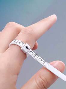 1pc White Ring Sizer Tool - Soft Adjustable Jewelry Measuring Tape For Accurate Ring Size Measurement At Home (Perfect For Engagement Rings & Wedding Bands),Cheap,Valentine's Day,Cheap Items,Travel,Travel Essential,Room Decor,Valentine's Gift,Cheap Stuff,Room,1 Dollar Items,Vacation Essentials,Gifts For Women,Bedroom,Valentine,99 Cent - White - View 1
