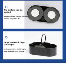 Carsun Car Cup Holder, Water Cup Storage Box, Sturdy Non-Slip, Adhesive Backing, Dual Cup Holders, Suitable For Car Dashboard - Black - View 12