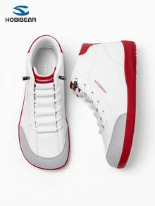 HOBIBEAR 1 Par de Tênis Esportivos Slip-On, Cabedal de Couro, Sem Cadarço, Alargado para o Inverno, Confortável para Meninos e Meninas, Sapatos para Caminhada Nórdica, Sola de Borracha Macia, Tênis de Treinamento para Adolescentes, Sapatos para Outono/Inverno