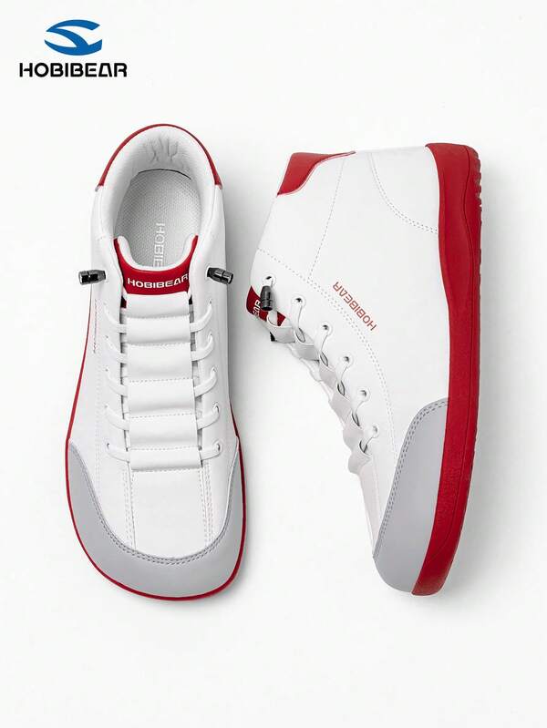 HOBIBEAR 1 Par de Tênis Esportivos Slip-On, Cabedal de Couro, Sem Cadarço, Alargado para o Inverno, Confortável para Homens e Mulheres, Tênis para Caminhada Nórdica, Sola de Borracha Macia, Tênis de Treinamento para Adolescentes, Calçado para Outono/Inverno