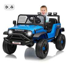 Huisuilinss Ride On Truck,12V Kids Electric Car,Ride On Car With Remote Control,Music Player,LED Lights,Ride On Toy For Boys & Girls - Blue - View 1