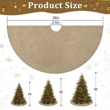Burlap Chrismtas Tree Skirt, 36 Inches Fall Decorations Tree Ornaments, Linen Farmhouse Rustic Tree Boho Thanksgiving Day Xmas Tree Decor