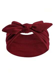 1/5件装 女孩蝴蝶结兔耳发箍，波西米亚风超宽可爱兔耳打结发箍，万圣节头饰，秋季，女孩发箍，弹性纯色蝴蝶结发饰，适合健身/瑜伽/运动/户外活动，纯色休闲发箍，四季皆宜 - 彩色 - 查看 17