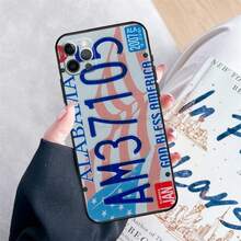 Funda de teléfono con placa de matrícula de EE. UU. compatible con iPhone 16 Pro Max, 11, 12, 13 Mini, 14, 15 Pro Max, 15, 16 Plus, XR, 16e, funda compatible con iPhone 17, 17 Pro, 17 Pro Max - 4991 - Ver 6