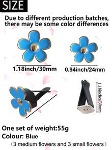 6入組合金菊花汽車空氣出風口夾香車用裝飾配件