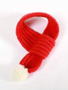 温暖针织宠物围巾 - 适用于小型犬和猫，格子和条纹圣诞设计，秋冬颈部保暖，仅可手洗