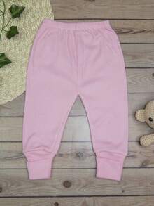4 Piece Set Long Sleeve Bodysuit With Booties, Hairband And Ribbed Knit Pants / Baby Girl Set With Booties And Hair Bow Pink BB - 淺粉色 - 查看 10