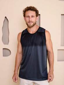Men's Sublimated Grade Breathable Tank Top For Workout Gym Simple Summer Regular Fit No Halloween - رمادي غامق - مشاهدة 1