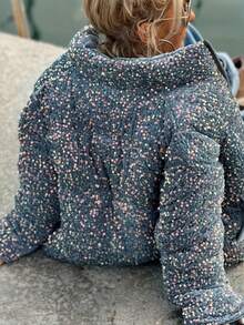 Women's Casual Sequin Padded Coat, Everyday Wear, Autumn/Winter - Multicolor - View 2