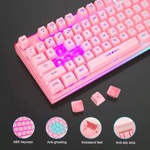 GT838 Gaming Keyboard And Mouse Combo 104 Keys RGB Backlit Quiet Wired Keyboards For Laptop PC  With Number Pad Metal Panel AntiGhosting Pinkgift - 粉色 - 查看 5