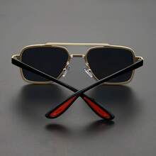 1 Piece Of Men's Vintage Geometric Frame Glasses, Fashion Accessory. - 銀色框灰色鏡片 - 查看 5