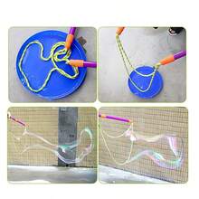 儿童双杆泡泡棒玩具，可拆卸大泡泡棒，泡泡环表演道具绳，适合男孩、女孩、公园、草坪、庭院户外玩耍、生日派对、家庭娱乐、圣诞礼物 - 彩色 - 查看 9