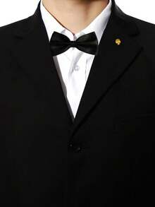 1 pezzo Papillon blu tinta unita in poliestere da uomo, versatile per uso quotidiano e per matrimoni/feste