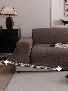 1 Vỏ bọc ghế sofa co giãn Jacquard màu trơn, kiểu dáng phù hợp cho mọi mùa, có thể giặt bằng máy, chống thú cưng và bền, thích hợp cho phòng khách, phòng ngủ, phòng ăn, ngoài trời, ghế sofa 1/2/3/4 chỗ ngồi, bao gồm dải chống trượt - màu nâu - Xem 4