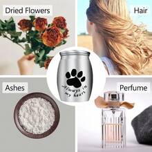 Small Keepsake Urns For Pet Ashes, 1.57 Inch Mini Cremation Urns For Ash With Paw Pattern,Aluminum Alloy Decorative Memorial Mini Funeral Urn For Ashes - Multicolor - View 5
