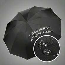Fully Automatic Reflective Umbrella, Reverse Folding Multi-Function Parasol & Rainproof Umbrella, Suitable For Car Travel, Reverse Design To Avoid Getting Wet When Closing, Available In Multiple Colors, Unisex (Due To Different Batches, The Fabric Cover, Rib Color, English Letter Pattern Design, Button Shape And Rib Color Are Randomly Matched. We Apologize For Any Inconvenience Caused.), Spring Summer Picks, Brides Maid Gifts, Room, Bedroom Decor, Bedroom Decor, Beach, Travel, For Men, For Women, Vacation - Black - View 3