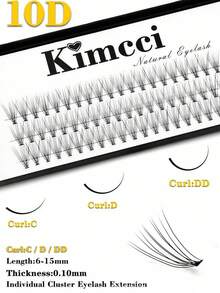 Ondine 60 簇/盒 10D 高品质假睫毛，厚度 0.10 毫米，卷曲度 C/D/DD，6-15 毫米，睫毛延长簇，单簇假睫毛化妆工具簇睫毛 DIY - 黑色 - 查看 7