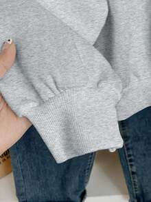 Sudadera Con Cuello Redondo Y Manga Larga Con Estampado De Little Cherry Pequeñas Cerezas, Sudadera Unisex Estampada Para Hombre Y Mujer Ideal Para Uso Diario, Para Todo El Año. - Gris - Ver 3