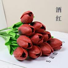 3pcs Artificial Tulip Flowers Decor, Home Decoration Accessories, Living Room & Bedroom Ornament - Hot Pink - View 28