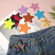 14pcs Sequin Patches, Shiny Shape Patches Embroidery Iron On And Sew On Patch Embroidered Applique Clothing Bags Jackets Jeans Hats Accessory Decoration - 1 - View 3