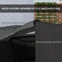 Outsunny Capa de Balanço de 3 Lugares, Repelente de Água, Capa Protetora à Prova de Inverno para Balanço de Jardim, Lona Resistente a UV, Capa, Tecido Oxford 420D Resistente a Rasgos, 177 x 114 x 152 cm, Cinza Escuro