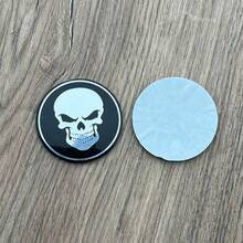 4pcs Skull Head Car Wheel Hub Center Caps, 3D Car Wheel Hub Emblem Sticker Covers 56mm