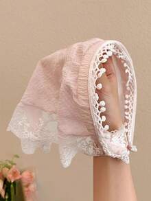 1pc Kids Girls Plaid Headband, Colorful Lace Edge Anti- Bandana Scarf, Versatile Hair Accessories For Toddler Girls - Multicolor - View 6