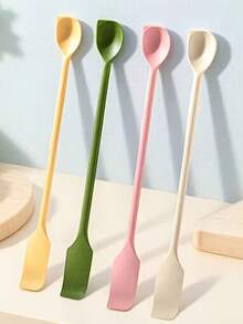 1pc/Green 1pc/Pink 1pc/White 1pc/Yellow/4pcs Multifunctional Silicone Jam Scraper, Mini Wire Grater With Dual Heads And Two-In-One Cooking And Fruit Jam Spatula - Multicolor - View 3