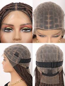 36" Full Lace Braided Wigs Synthetic Hair Box Braids Lace Front Wigs Knotless Braided Wigs For Women Braiding Wigs African