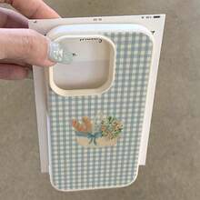 1 件复古优雅蓝色格子面包篮图案 TPU 手机壳适用于 //Redmi/ 17 Pro Max - 白色 - 查看 3