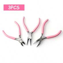 6/5/3/2/1pc Pink Jewelry Pliers, Including 3 DIY Jewelry Pliers,2 Tweezers And 1ring,Can Be Used To Make And Repair Various Jewelry Accessories, A Must-Have Tool For DIY Enthusiasts - Multicolor - View 12