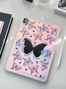 Holographic Cow Print/Butterfly Flat Protective Case, Compatible With Apple Tablet Protective Case