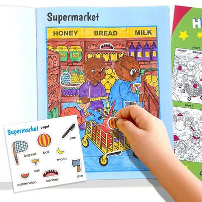 Libro di ricerca di immagini nascoste, libro di attività interattivo con cartoni animati per bambini di 3-6 anni, con immagini nascoste e divertenti sfide di cerca e trova, per coltivare abilità di disegno e manuali, migliorare la concentrazione e l'immaginazione, adatto come regalo per Natale, compleanno, festa, Capodanno, Ognissanti, il libro più difficile di cerca e trova