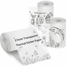 Transparent Holographic Dot Thermal Paper, 57x25mm (2.24" X 0.98"), Self-Adhesive Colorful Thermal Printer Labels For Mini Pocket Printers, Black Holographic Dot, Thermal Printer Paper, Thermal Printer A, Printer Thermal, Thermal Label Sticker, Cable Labeling, Barcode Scanner, Label Printer Machine And Sticker, Self-Adhesive Label Printer, Cable Label, Labeling Machine - Multicolor - View 8