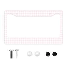1pc Pink Checkered Pattern Aluminum License Plate Frame 6x12 Inches With Screw Kit, Retro And Cute Car Decoration Auto Enthusiasts, Fun And Novelty Design, Universal Standard Size US Vehicle Plates - 12x6 Inch - View 8