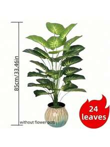 Large Realistic Money Grass Leaf Plant - 18,24large Leaves, Wide Leaf Plant Decoration, Green Wide Leaf Tropical Rainforest Decoration Tree, Suitable For Four Seasons, Indoor And Outdoor Artificial Tree Potted Plants, Very Suitable For Wedding, Hotel, Garden, Courtyard, Photography, Nordic Green Plant Potted Artificial Tree, Outdoor Artificial Green Plant Decoration,No Flower Pot - Green - View 11
