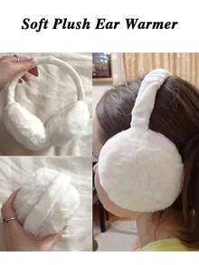 Solid Color Earmuffs - Soft Plush Ear Warmer, Soft Plush Foldable Earmuffs - Unisex Comfortable Ear Warmers,Foldable Ear Muffs, Comfortable Coldproof Earmuffs For Winter Outdoor Winter Accessories,Back To School,New Year - Multicolor - View 3