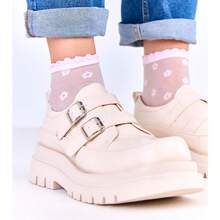 Beige Shoes On A Massive Sole Decorated With Buckles Juke - Beige - View 4