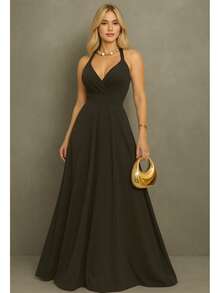 Long Dress For Bridesmaid Cheap Princess Tank Top For Women Graduation Event Guests - màu đen - Xem 1