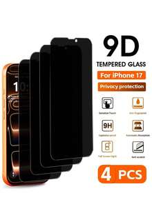 ZYSHI 4pcs Anti-Spy Tempered Glass Screen Protector, Compatible With IPhone 17/Air/17 Pro/17 Pro Max/16 Pro Max/15 Pro Max/14 Pro Max/13/12/11 Pro Max/7/8/SE2/X/Xs/Xr/Xs Max/16e, Anti-Peeping Phone Accessories - Clear - View 28