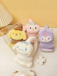 SANRIO 1pc Cute Cartoon Solid Color Hello Kitty Plush Ear Muffs, Casual Outdoor Bicycle Warm Earmuffs, Thick Fur Ear Covers, Suitable For Autumn/Winter - Multicolor - View 2