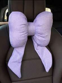 1pc Cute Bow Car Neck Pillow, Soft & Comfortable Headrest For Neck & Head Support, Suitable For All Seasons Car Seat Headrest Accessory - Multicolor - View 8