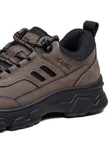 CAMEL CROWN Zapatos casuales para hombres, modelos de otoño e invierno, zapatos casuales para exteriores, senderismo y montañismo, antideslizantes, zapatos deportivos casuales de corte bajo para trabajo