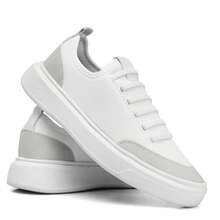 Men's White Sneakers Casual Shoes Easy To Wear Low Top Modern Flat Sole Fashion Modern Nylon Soft Lightweight Comfortable - 白色 - 查看 2