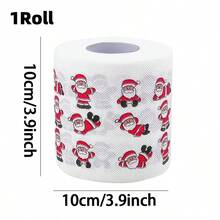 1/5-pak świątecznych rolek papieru toaletowego, z motywem Świętego Mikołaja, renifera i choinki, miękki papier, bezpyłowy, opakowanie zbiorcze, 2-warstwowy, do dekoracji świątecznych i na imprezy